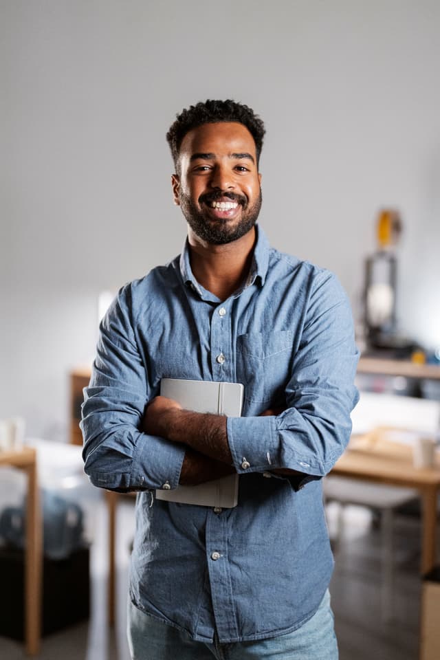 An person represent the clients